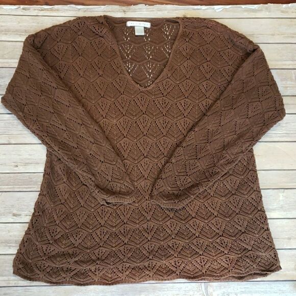 The Limited Cotton Brown Long Sleeve Sweater - Picture 1 of 5